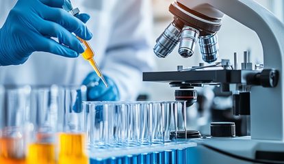 Scientist conducting experiments in laboratory.