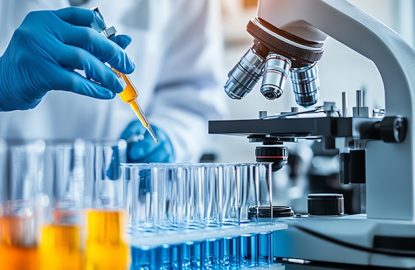 Scientist conducting experiments in laboratory.